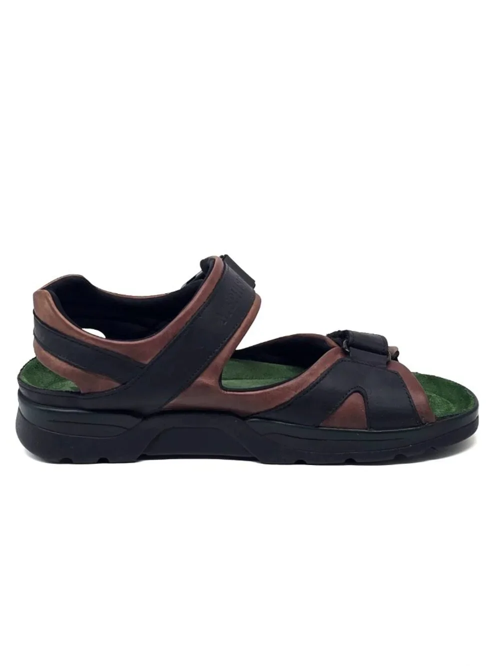 Mephisto Shark Smooth Leather Brown Black Sandals Men's Size US 9 EU 43